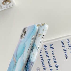 iPhone 12 Pro Max Glitter Marble cover Grå Platinum