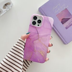 iPhone 11 Glitter Marble cover Lilla Guld