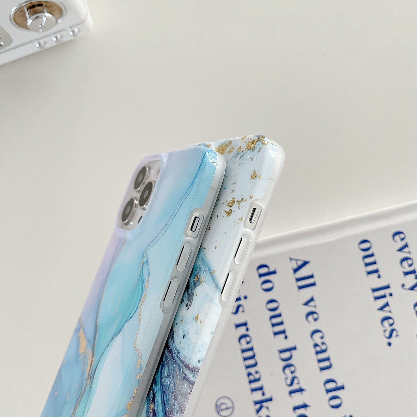 iPhone 11 Glitter Marble cover Grey platinum