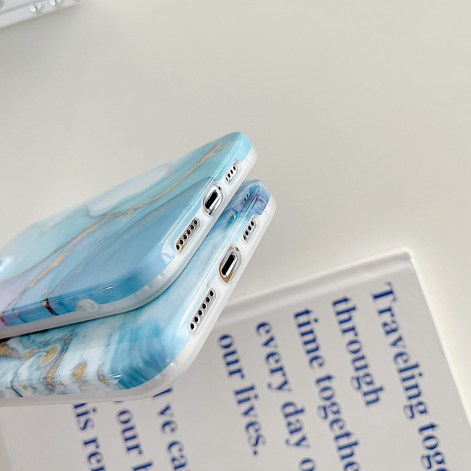 iPhone 11 Glitter Marble cover Grey platinum