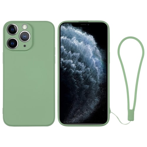 iPhone silikone cover med håndledsrem i matcha grøn