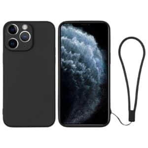 iPhone 11 Pro Max Silicone cover med håndledsrem - Sort