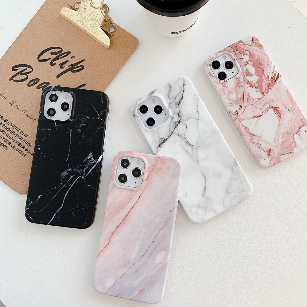 iPhone 14 Plus Marble Frosted Cover Pink