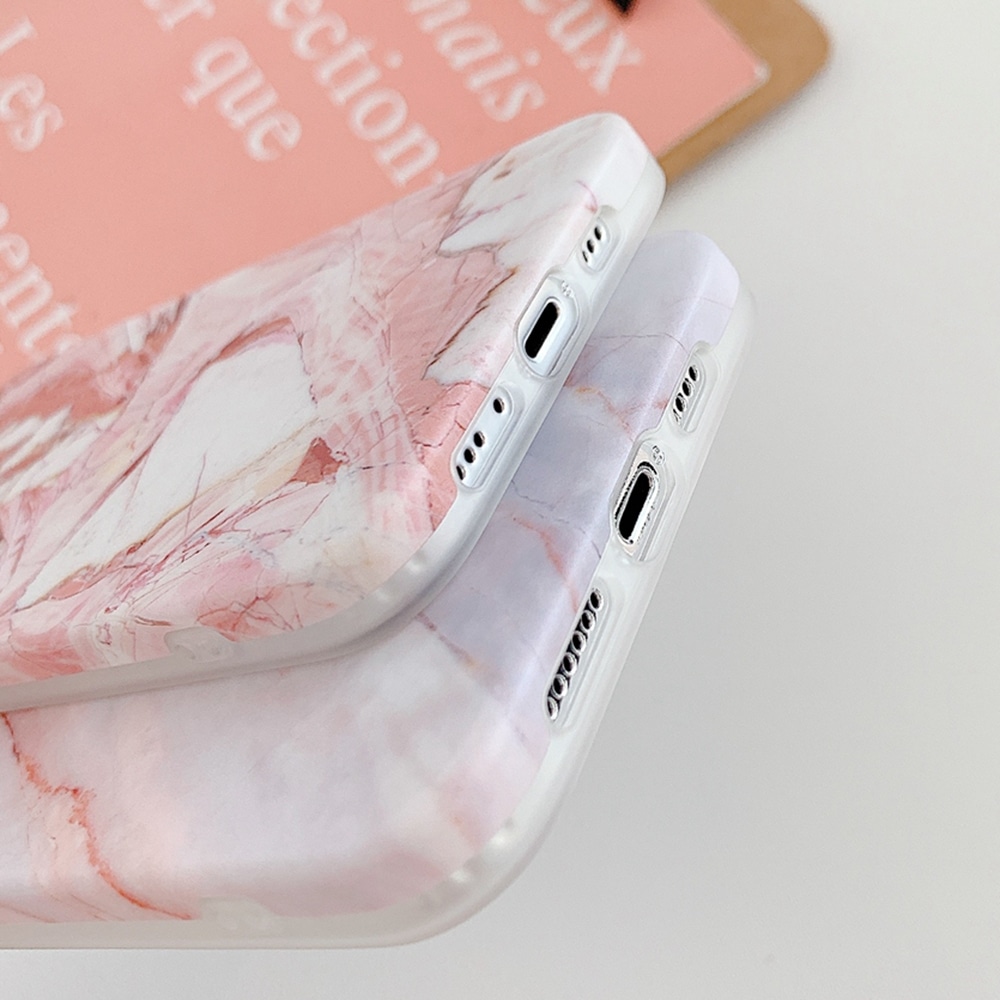 iPhone 14 Plus Marble Frosted Cover Pink