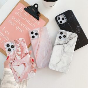 iPhone 12 Marble Frosted Cover Hvid