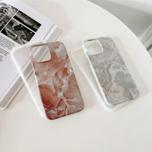 iPhone 14 Pro Max 2 i 1 Aftagelig Marble Pattern Cover Grå