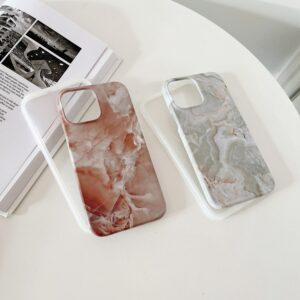 iPhone 14 2 i 1 Aftagelig Marble Pattern Cover Sort og Hvid
