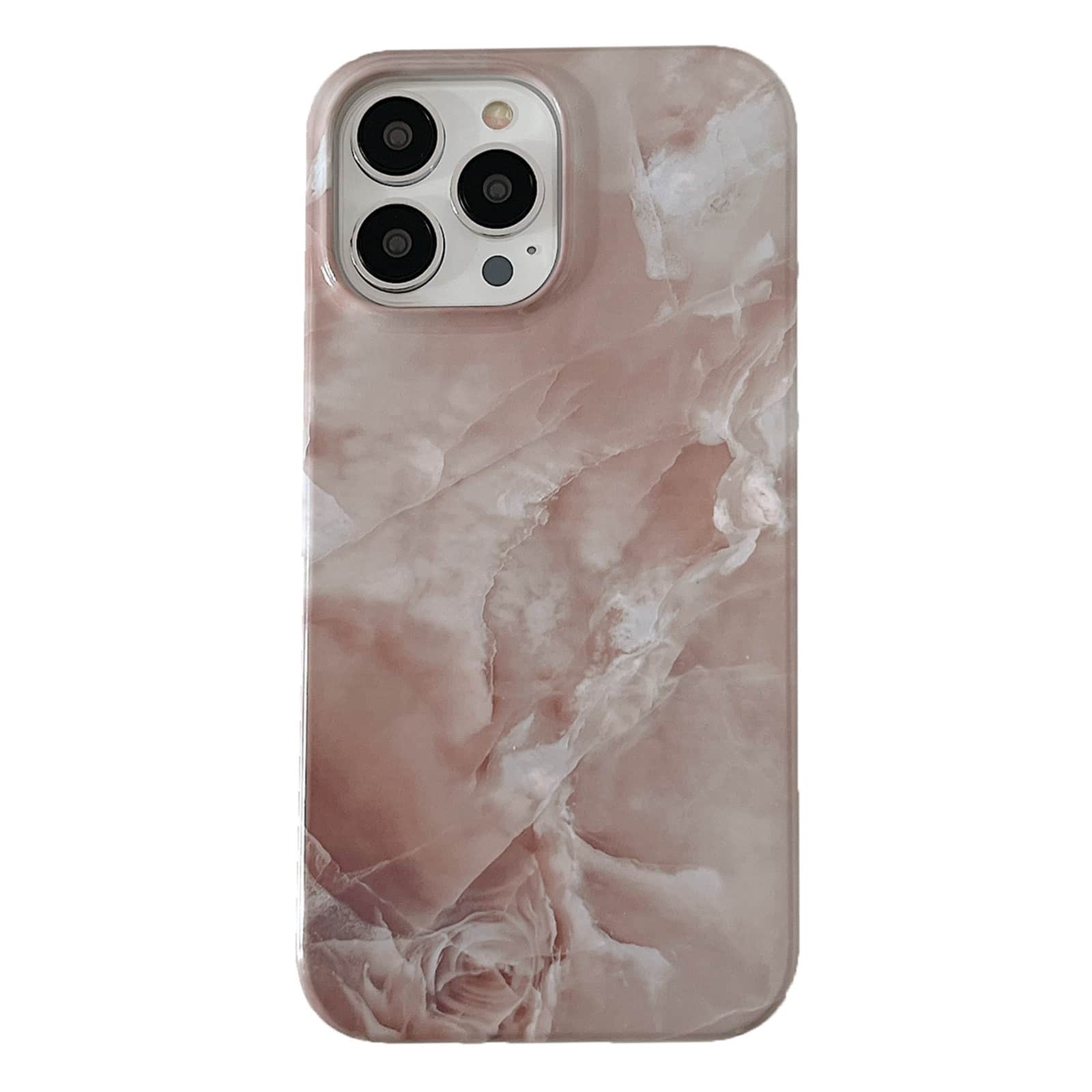 iPhone 13 2 i 1 Aftagelig Marble Pattern Cover Pink