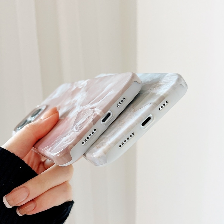 iPhone 12 Pro 2 i 1 Aftagelig Marble Pattern Cover Grå