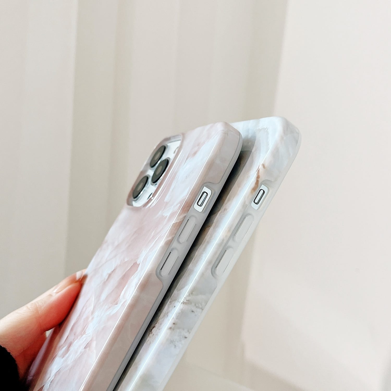 iPhone 11 2 i 1 Aftagelig Marble Pattern Cover Grå