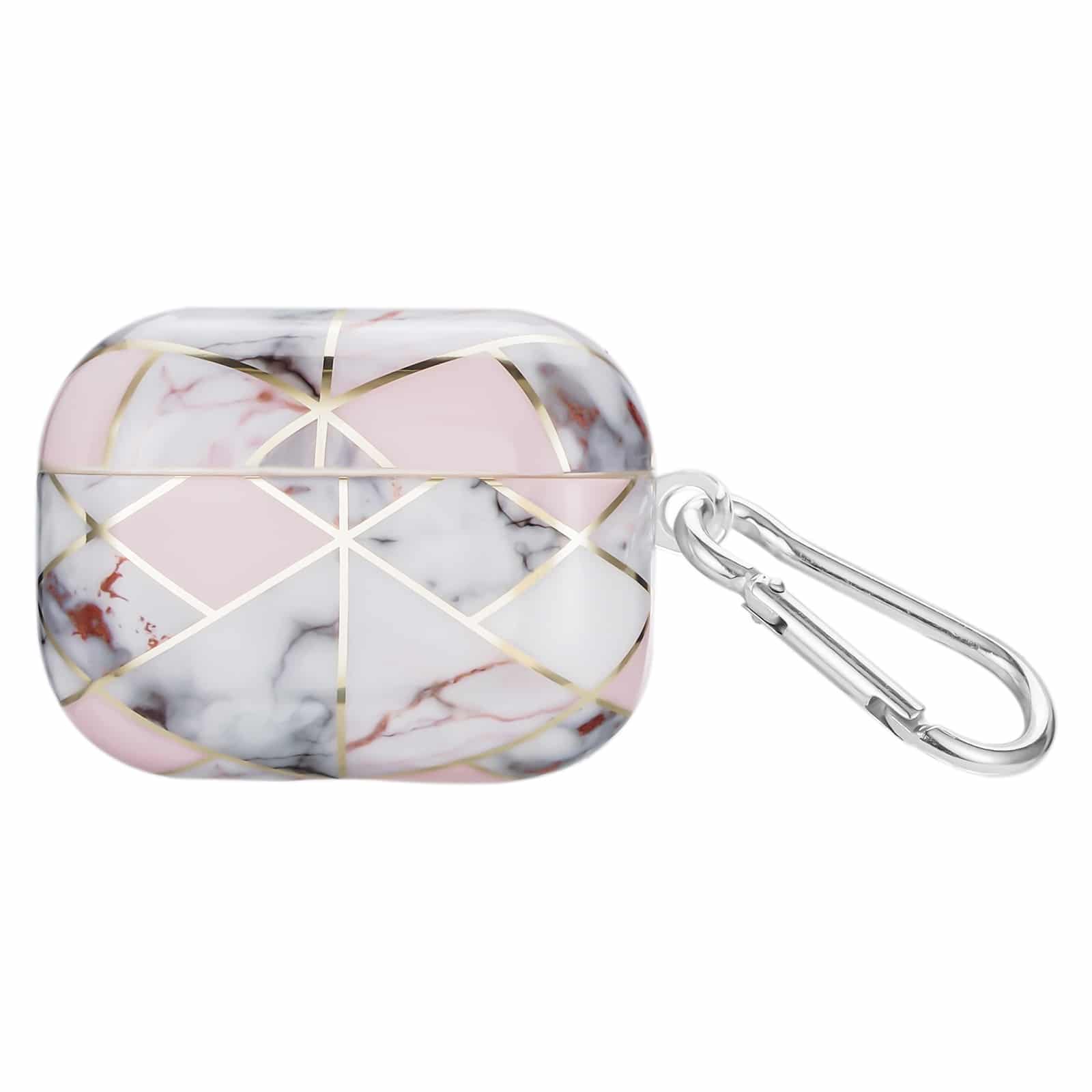 AirPods Pro Electroplate Marble Pattern Case med krog - Pink