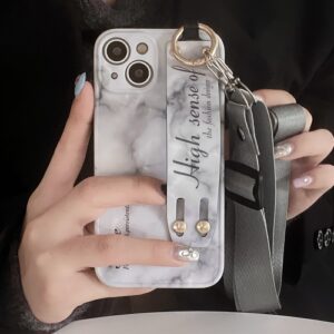 iPhone 11 Pro Max Marble Lanyard Cover Grå