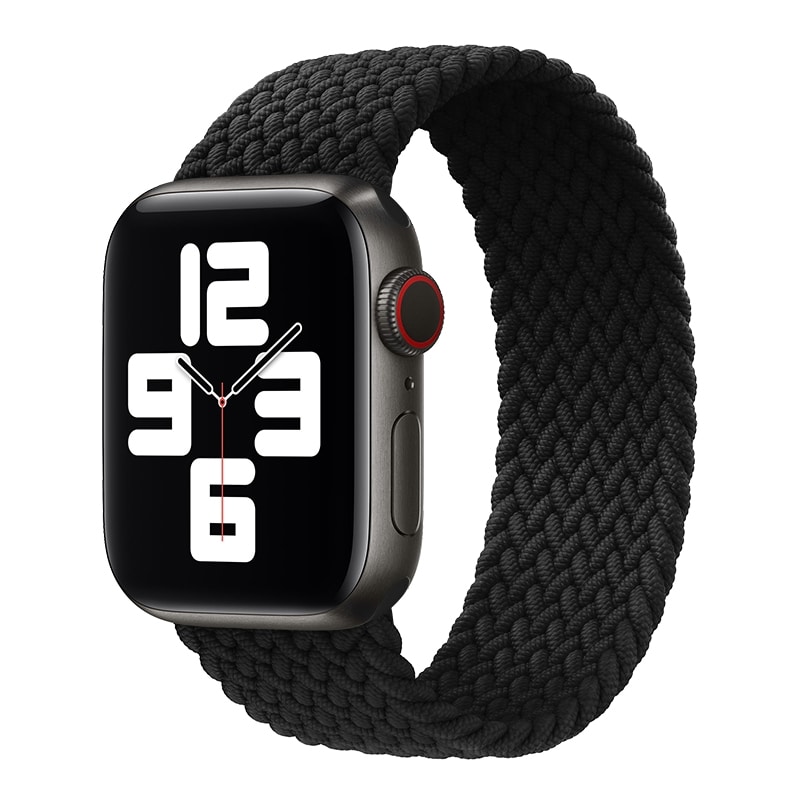 Apple Watch 45/44/42mm Nylon Braided rem - Sort