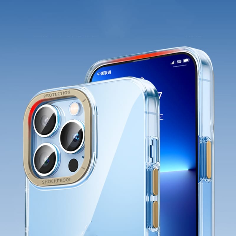 iPhone 13 Pro Max Metal Key Crystal PC Case Gennemsigtigt