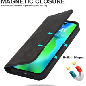 iPhone 14 Pro MagSafe læder flipcover - Sort