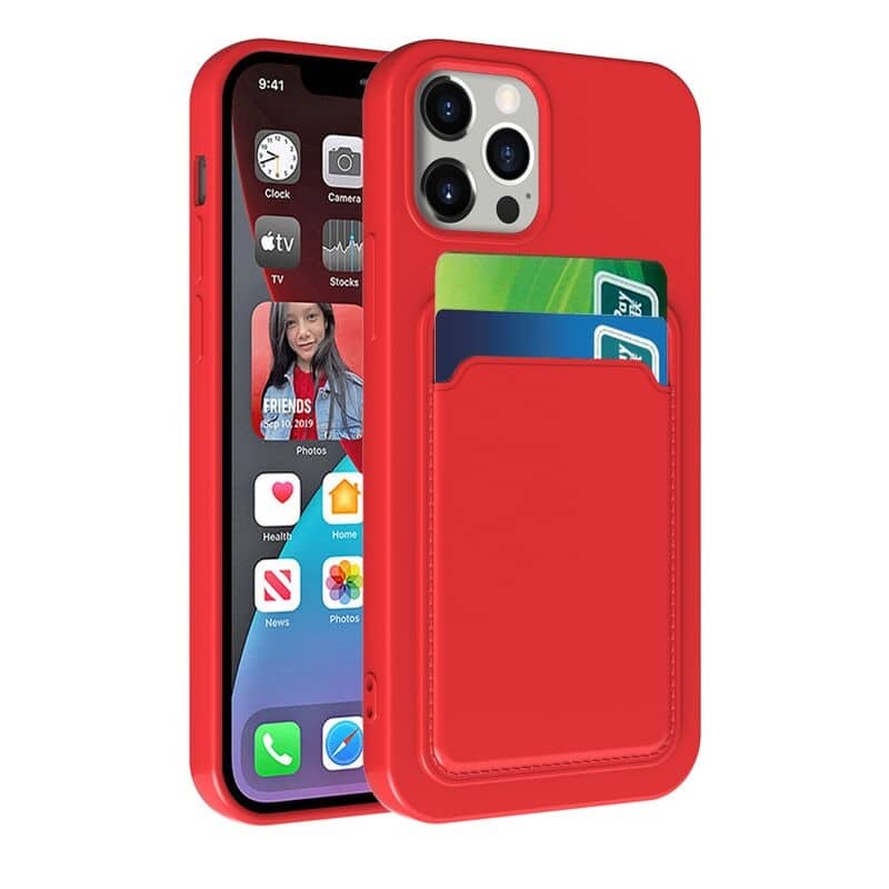 iPhone 12 Pro cover med kort holder Sort.