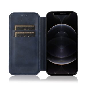 iPhone Magnetisk Læder Flip Cover - Blå
