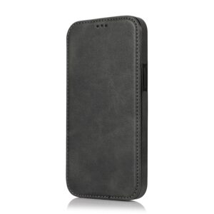 iPhone Magnetisk Læder Flip Cover - Sort