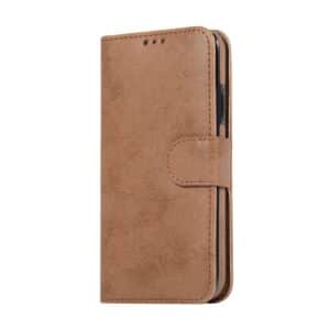iPhone XR aftagelig Læder Flip cover - Brun